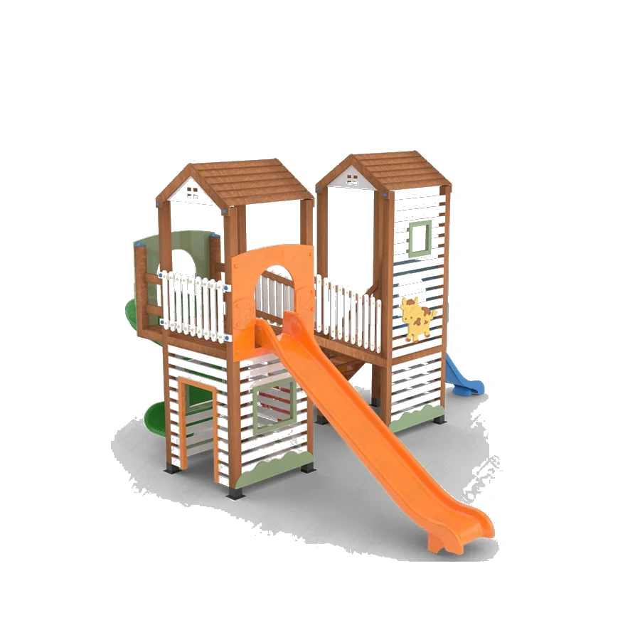 Çiftlik Temalı Ahşap Çocuk Oyun Parkı-1 JP019