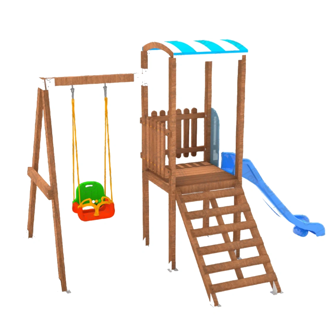 I Safe Orta Boy Ahşap Çocuk Oyun Parkı S5704
