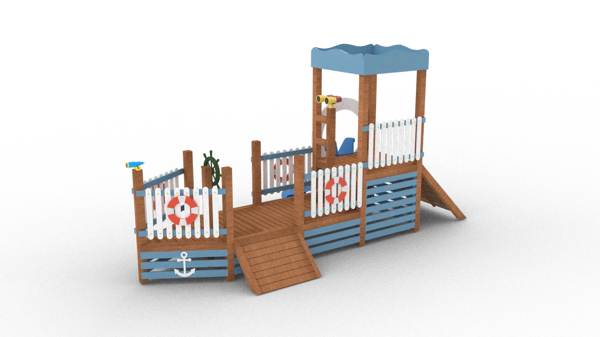 Gemi Temalı Mini Ahşap Oyun Parkı J9195